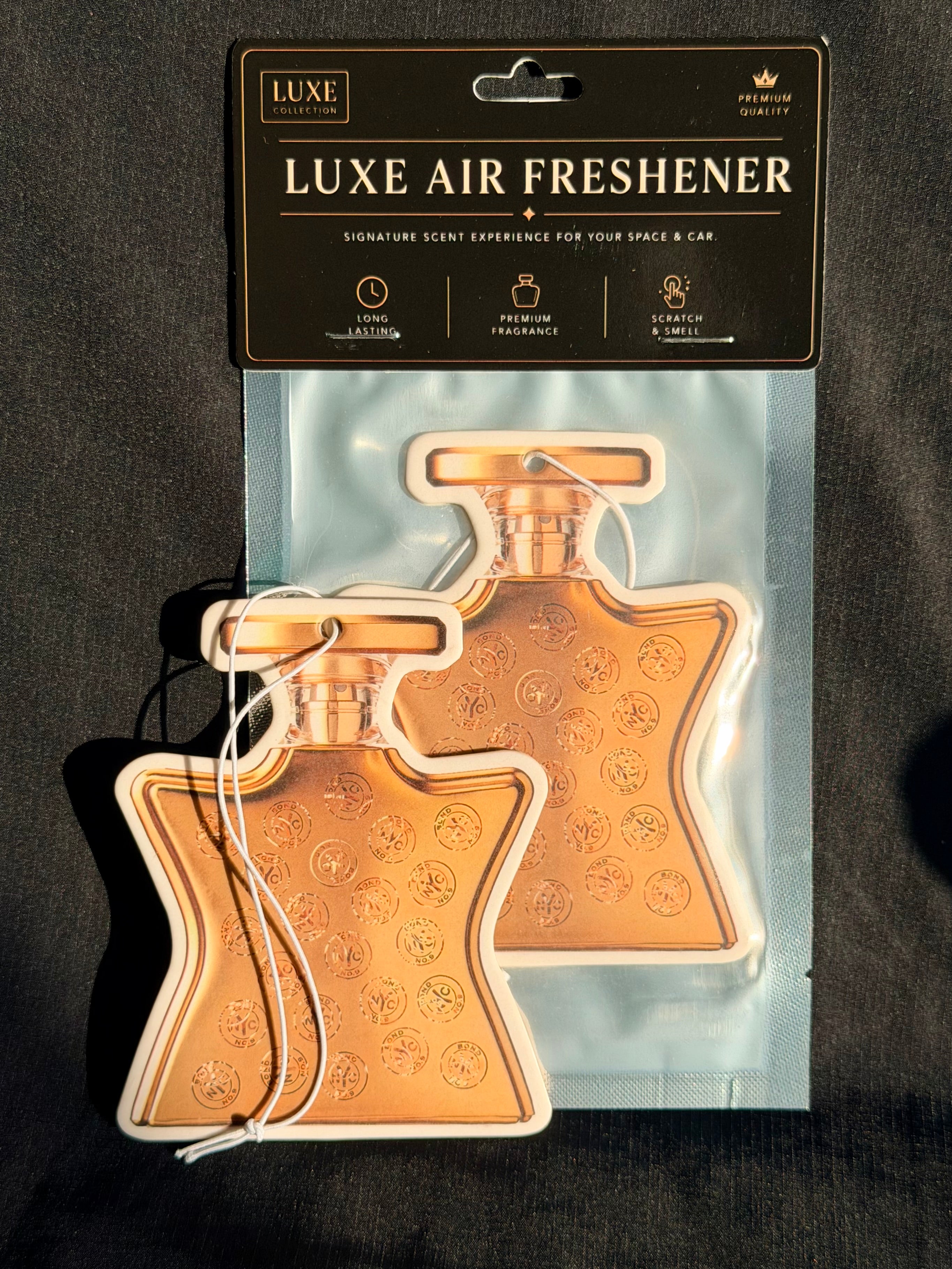 Warm Amber Rose & Sandalwood Car Air Freshener – Luxury Unisex Scent