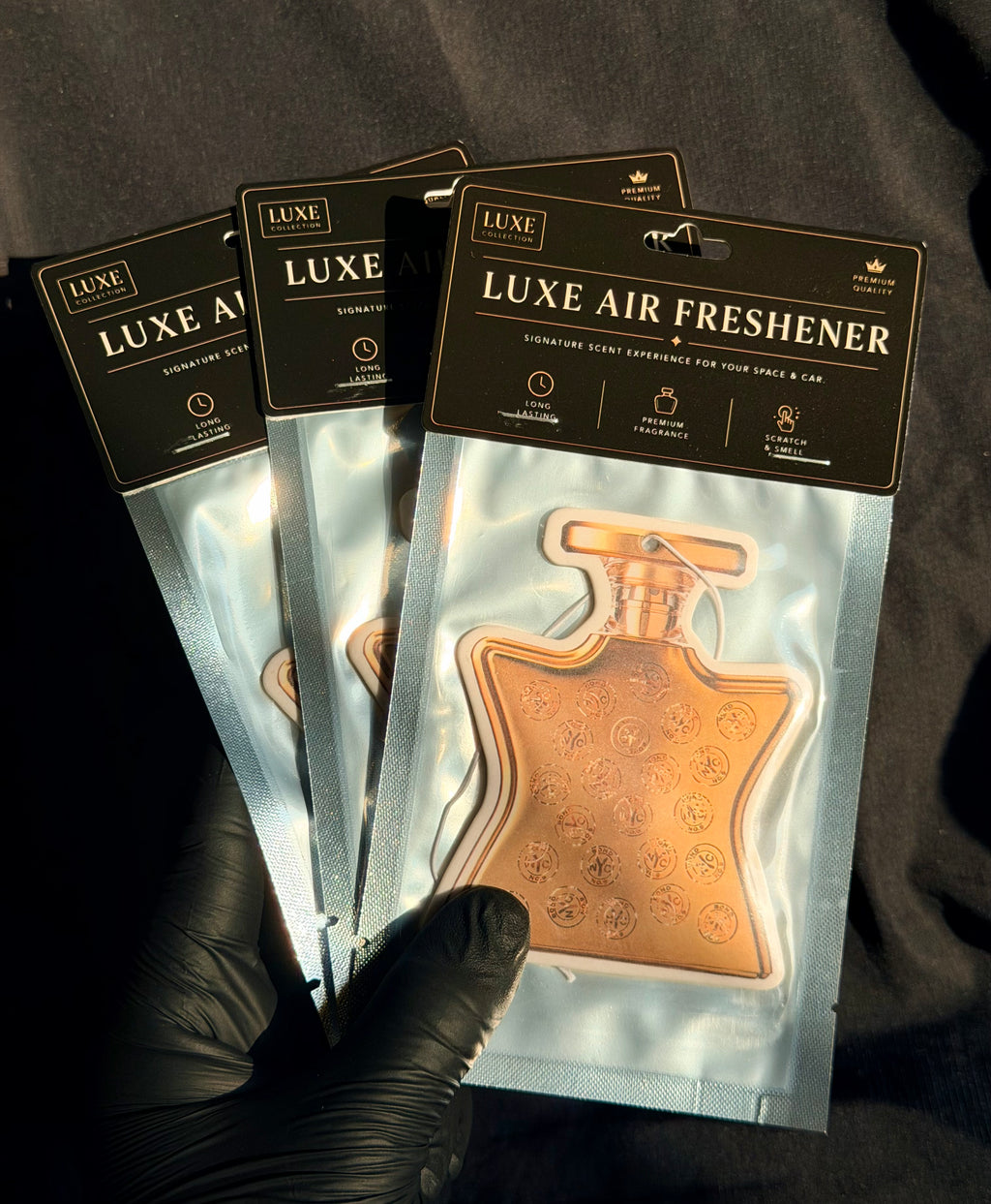 Warm Amber Rose & Sandalwood Car Air Freshener – Luxury Unisex Scent